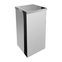 Kit 12 Lixeira Quadrada Em Aço Inox Com Tampa Vai-vem 36 L