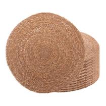 Kit 12 Lugar Americano Sousplat Redondo de Fibra Natural 37cm Wolff