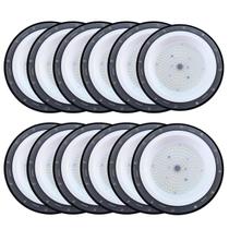 Kit 12 Luminária Industrial Led Ufo 300w Branco Frio Bivolt - 110/220v