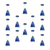 Kit 12 Luminária Pendente Bala Nova Com Interior Branco Brilho Com Fiação 110/220v