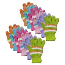 Kit 12 Luva Feminina Peluciada Quentinha Plush Adulto