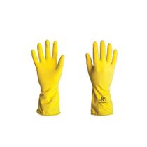 Kit 12 Luva Látex Amarela Forrada Anti-Derrapante G