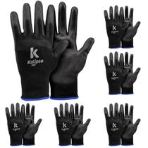 Kit 12 Luva Pu Tatil Black Multiuso Mecanico Serviços Gerais