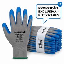 Kit 12 Luvas de Segurança Nitrílica Sout Blue Southern Tam GG