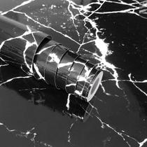 Kit 12 m2 Revestimento Auto Adesivo Pedra Mármore 10R Preto Kit 12 m2 Revestimento Auto Adesivo Pedra Mármore 10R Preto