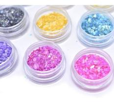 Kit 12 Madre Pérola Para Encapsulamento Unhas Manicures