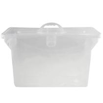 Kit 12 Maletas Arquivo para Pastas Suspensas Documentos Dello Caixa Plástica Organizadora Empilhável Transparente