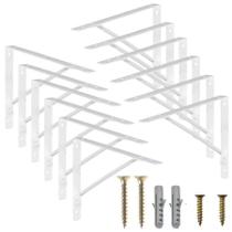 Kit 12 Mão Francesa Cantoneira Prateleira Suporte Bucha E Parafuso 27 cm