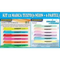 KIT 12 Marca Texto(6 neon + 6 pastel) Masterprint