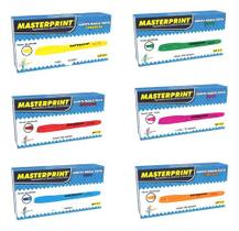 Kit 12 Marca Texto Neon Ponta Chanfrada Masterprint Variadas