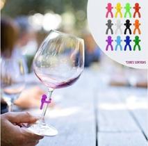 Kit 12 Marcador De Taça E Copos Colorido Vinho Identificado Drinks