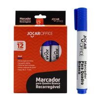 Kit 12 Marcadores Para Quadro Branco Recarregavel Azul