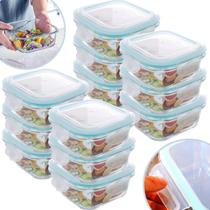 Kit 12 Marmitex Fitness Tampa Hermética Para Refeições Do Dia - Pote Vidro Transparente Com Tamapa 4 Trava Para Alimentos de Cozinha Kit 12 Marmitex Fitness Tampa Hermética Para Refeições Do Dia - Pote Vidro Transparente Com Tamapa 4 Trava Para Alimentos de Cozinha