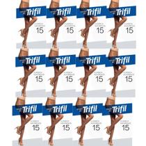 Kit 12 Meia Calça Clássica Adherence Fio 15 Preto EG - Trifil