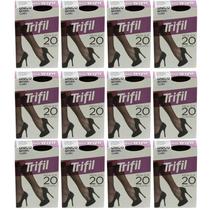 Kit 12 Meia Fina 3/4 Europeu Fio 20 Natural Claro - Trifil