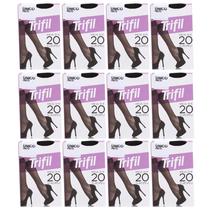 Kit 12 Meia Fina 3/4 Europeu Fio 20 Preta - Trifil