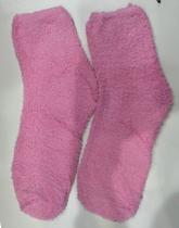 kit 12 Meia Pelúcia feminino Quente Inverno Felpuda Forrado lisa Proteção Frio