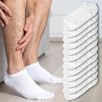 Kit 12 Meia Soquete Masculina Curta Cano Baixo Branca Preta