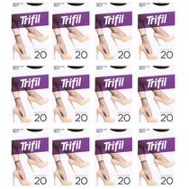 Kit 12 Meia Soquete Social Básica Preta Fio 20 - Trifil