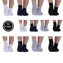 Kit 12 Meias Cano Curto Soquete - c2 KIT 12 PARES DE MEIAS SOQUETE