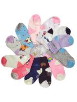 Kit 12 Meias Varias Cores Bebê 0 - 12 Meses Menino e Menina