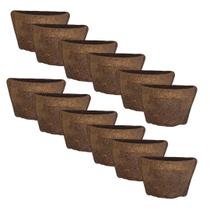 Kit 12 Meio Vasos de Parede de Fibra de Coco Nº 10 Kit 12 Meio Vasos de Parede de Fibra de Coco Nº 10