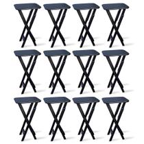 Kit 12 Mesas Bistrô Dobrável Madeira Padrão Preto - Tarimatã Kit 12 Mesas Bistrô Dobrável Madeira Padrão Preto - Tarimatã