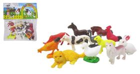 Kit 12 Mini Animais da Fazenda - ARK TOYS