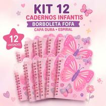Kit 12 Mini Caderno Sortidas Borboletas 60 Folhas Kit 12 Mini Caderno Sortidas Borboletas 60 Folhas