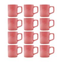kit 12 Mini Canecas Chá 80mL Xícaras Rosa Café Expresso