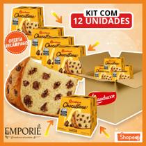 Kit 12 Mini Chocottone Gotas de Chocolate Bauducco - 80g Natal