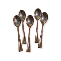 Kit 12 Mini Colher Rose Plástico Descartável 9.8Cm Festas