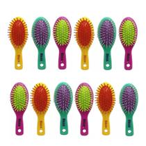 Kit 12 Mini Escovas de Cabelo Collors Escovinha de Bolsa Viagem Cores Sortidas Ricca