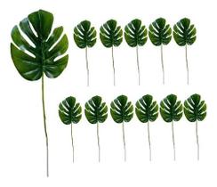 Kit 12 Mini Folhas Costela De Adão Plantas Artificiais Decoração