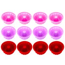 Kit 12 Mini Forma Redonda de Silicone Cupcake Pudim Forno Molde Sobremesa Cozinha Bolo Confeitaria Kit 12 Mini Forma Redonda de Silicone Cupcake Pudim Forno Molde Sobremesa Cozinha Bolo Confeitaria