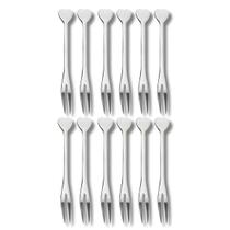 Kit 12 Mini Garfos Aço Inox Coração Para Petiscos Aperitivos Fondue Uny Home