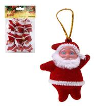 Kit 12 Mini Papai Noel Enfeite Árvore de Natal Pendurar