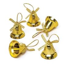 Kit 12 Mini Sinos Enfeites Pendentes 2,6CM Decorativo Natal