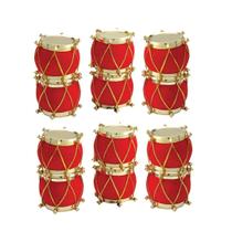 Kit 12 Mini Tambores Veludo Vermelho e Dourado 3cm Enfeite Natal - Magizi Kit 12 Mini Tambores Veludo Vermelho e Dourado 3cm Enfeite Natal - Magizi