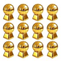 Kit 12 Mini Troféu Bola de Futebol Dourado Baleiro Acrílico Festa Copa do Mundo Lembrancinha Kit 12 Mini Troféu Bola de Futebol Dourado Baleiro Acrílico Festa Copa do Mundo Lembrancinha