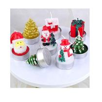 Kit 12 Mini Velas Decorativas De Natal Papai Noel Decoração