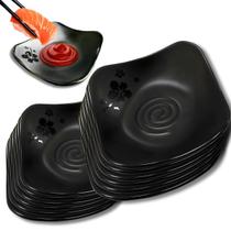 Kit 12 Molheira Funda Japonês Porta Shoyu Molhos Oriental Melamina Comida Japonesa 13,5cm x 4cm