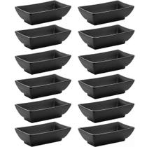 Kit 12 Molheiras para Shoyu Melamina 60ml cada Tóquio Preto Lyor Molhos Potinho Oriental Sushi