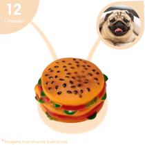 Kit 12 Mordedores Anti Stress Hamburguer Brinquedo Cachorro