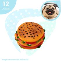 Kit 12 Mordedores Anti Stress Hamburguer Brinquedo Cachorro