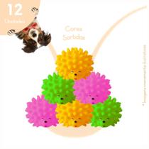 Kit 12 Mordedores Anti Stress Ouriço Brinquedo Para Cachorro