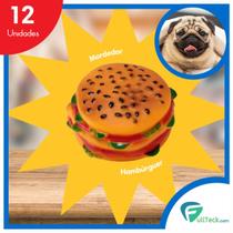 Kit 12 Mordedores Hamburguer Anti Stress Brinquedo Cachorro