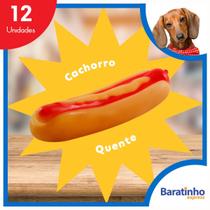 Kit 12 Mordedores Hot Dog Anti Stress Brinquedo P/ Cachorro