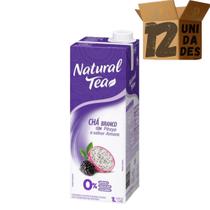Kit 12 Natural Tea Chá Branco Com Pitaya Sabor Amora 1 Litro