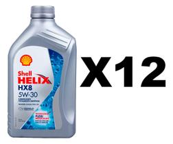 Kit 12 Óleo De Motor Shell Helix HX8 5w30 Sintético API SN e ACEA A3/B3/B4